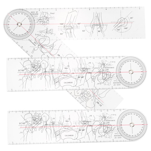 Hoement 3pcs Angle Finder Tool Body Measuring Goniometer Plastic Goniometer Joint Goniometer Physical Protractor Goniometer 360 Degree Goniometer Finger To Rotate Pvc Ruler Major