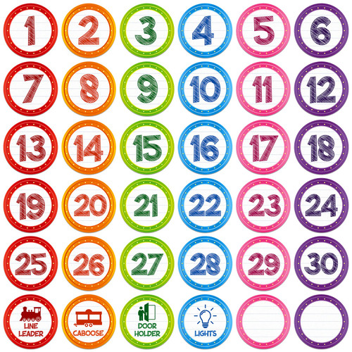 FaCraft 36PCS Colorful Number Spot Markers Stickers Line Up Spots for Classroom Floor Classroom Line-up Stickers Number Spot Stickers Markers for Teacher Kindergarten Preschool Elementary Classroom