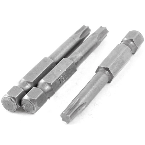 uxcell 3 Pcs T25 Magnetic 4.3mm Tip 6.3mm Hexagon Shank Torx Screwdriver Bits