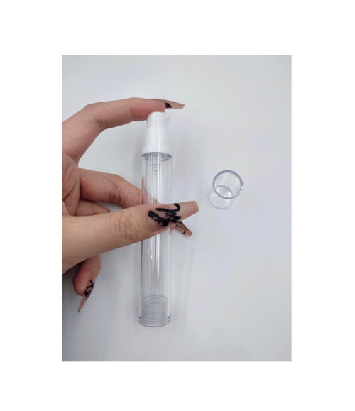 YYNGJCK 10 Pcs Plastic Airless Lotion Pump Bottles 15ml/0.5 oz Empty Clear Press Pump Bottles Travel Dispenser Cosmetic Containers Cream Vacuum Bottles For Foundations, Serums, and more