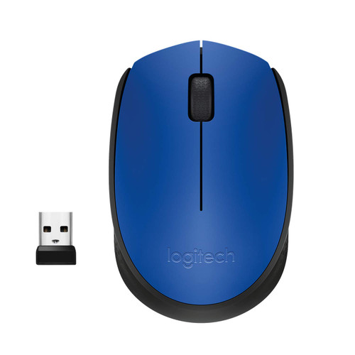 Logitech M170 Wireless Mouse, 2.4 GHz with USB Mini Receiver, Optical Tracking, Long Battery Life, Ambidextrous Compatible with Chromebook, Windows, & Mac, Blue, 910-004800 (Renewed)