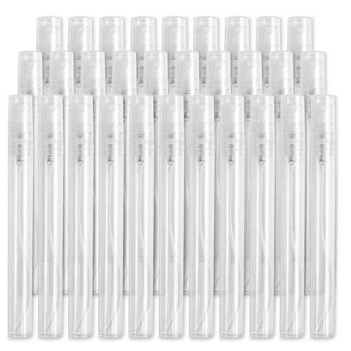 GTILE Mini Spray Bottle, 30 pcs 10ml Plastic Spray Bottle Empty, Plastic Refillable Perfume Bottles Atomizer, Perfume Bottle for Travel Essential Oils Perfume Supplies