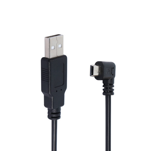 QIANRENON 90 Degree Mini USB to USB 2.0 Extension Cable Mini 5pin USB B Male Right Angle to USB 2.0 Male Data GPS Devices Cable 1.5m(Left Bend)