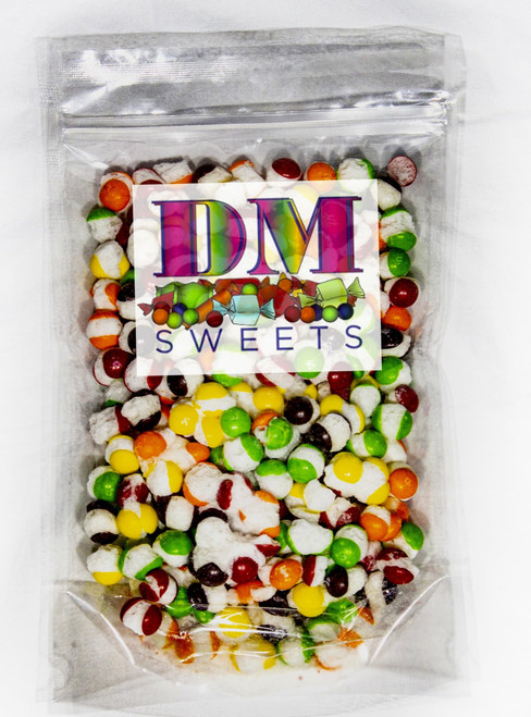 Freeze Dried Rainbow Candies - 8 ounces of Sweet Crunchy Multicolored Strawberry Lime Lemon Orange Grape Gems