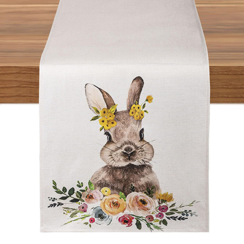 Yogayet Easter Table Runner for Table Easter Decorations, Bunny Egg Cute Kitchen Farmhouse Home Dining Table Decor for Indoor Home Party Decor 13x72 Inch Yogayet Easter Table Runner for Table Easter Decorations, Bunny Egg Cute Kitchen Farmhouse Home Dining Table Decor for Indoor Home Party Decor 13x72 Inch