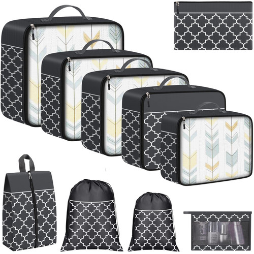StorageRight Packing Cubes, 10 Set Suitcase Organizer Bags, Packing Cubes for Suitcases, Luggage Organizer for Travel Accessories Travel Essentials, Travel Bags Organizer for Luggage (Grey) StorageRight Packing Cubes, 10 Set Suitcase Organizer Bags, Packing Cubes for Suitcases, Luggage Organizer for Travel Accessories Travel Essentials, Travel Bags Organizer for Luggage (Grey)