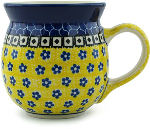 Polish Pottery Bubble Mug 16 oz Sunburst Daisies