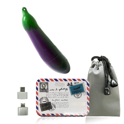 Cartoon USB 2.0 Memory Stick USB Flash Drive Fashion Pen Thumb Pendrive U Disk Drive Eggplant 16GB