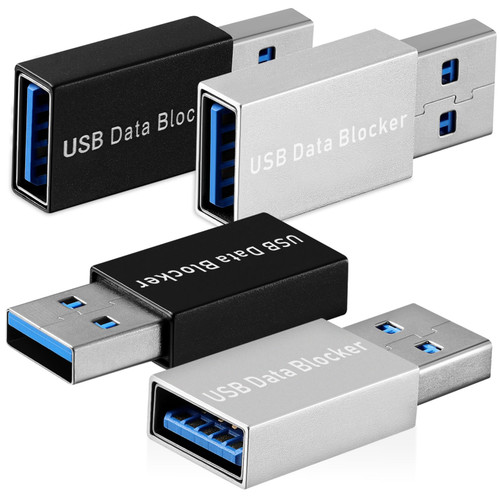 WOFASHPURET 4pcs Cell Phone Adapters Data for Tablets Battery Charger Data Blocker USB Both Ends Cable USB Blocker Safe Charging Data USB Anti-Hacking Travel Charging Pack Aluminum Alloy Charm