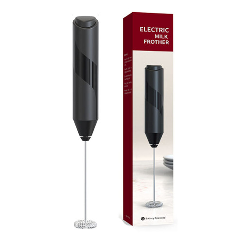 Electric Milk Frother, Handheld Automatic Foam Maker, Coffee Mixer, Milk Frother Whisk, Matcha Whisk for Coffee, Frappe, Latte, Matcha, Hot Chocolate, Black