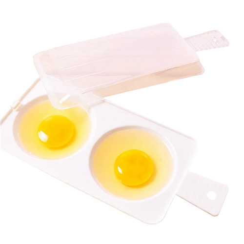 Kcabrtet Microwave Egg Boiler Egg Poacher, Egg Cooker for microwave, Plastic Microwave Double Egg Poacher, Microwave Oven Egg Steamer Kitchen Cooking Gadgets