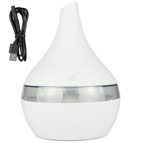 USB Humidifier for Bedroom, 300ml Air Humidifier Small Humidifiers Quiet Cool Mist Humidifiers Portable Essential Oil Diffuser for Home Bedroom Office Plants, White