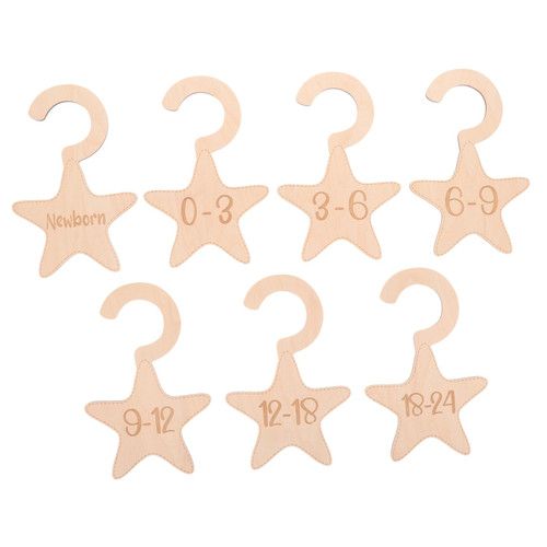 Uonlytech 7pcs Clothes Rack Clothes Hangers Infant Closet Clothes Dividers Clothes Size Dividers Closet Size Divider Wardrobe Dividers Closet Divider Clothing Baby Wood Number