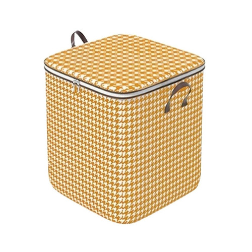 Houndstooth Storage Bag Large Capacity Folding Clothes Portable Wardrobe Sorting Clothes Storage Box With Reinforced Handle Zipper For Home Comforters Pillow Blanket Bedding Storage (B-c, One Size)