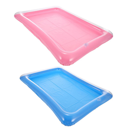 RORPOIR 2pcs Water Inflatable Tray Pool Cooler Inflatable Beverage Drink Holder Cooler Table Bath Tub Accessory Portable Sand Tray Ice Trays for Freezer Pvc Decorate Salad Pool Party