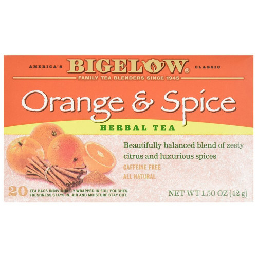 Bigelow Orange & Spice Herbal Tea, 20-Count Boxes (Pack of 1) Bigelow Orange & Spice Herbal Tea, 20-Count Boxes (Pack of 1)