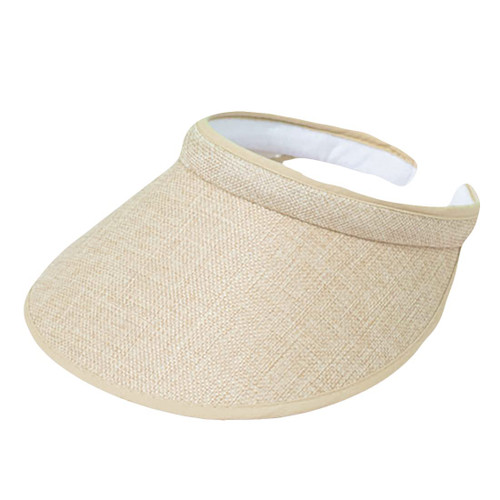 Sun Visors for Women Wide Brim Sun Protection Summer Sun Hat Golf Tennis Running Cap Gardening Hat Beige