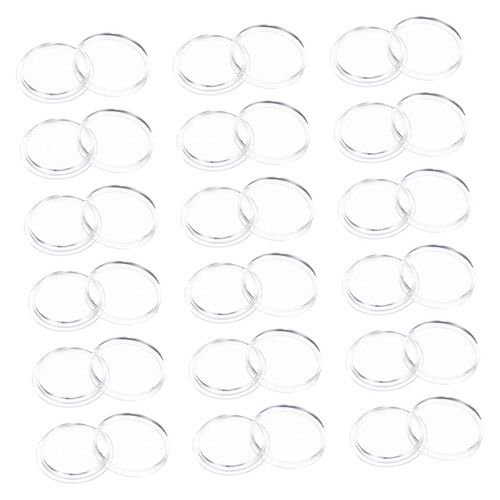 COOPHYA 100pcs Coin Storage Box Coin Holders for All Coins Coin Protector Quacks of Quedlinburg Board Game The Quacks of Quedlinburg Coin Capsules Holder Plastic Round Silver