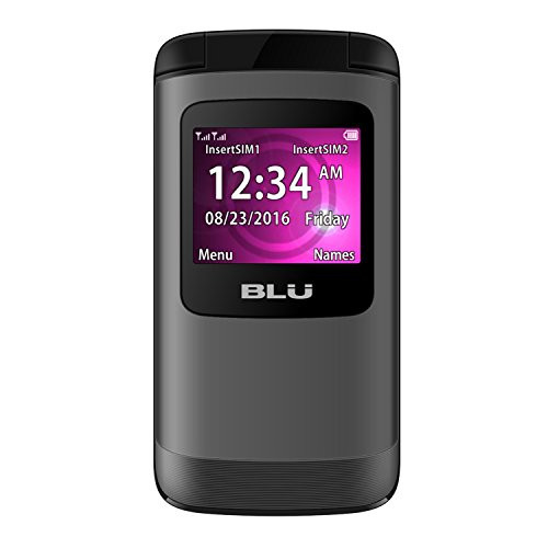 BLU Zoey Flex 3G Z170L Unlocked GSM (AT&T + T-Mobile) Dual-SIM Flip Phone w/Quick-Glance Window - Black
