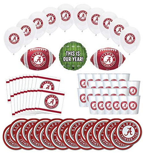 Mayflower Products Alabama Crimson Tide Football Tailgating Party Supplies for 20 Guest and Balloon Bouquet Decorations Mayflower Products Alabama Crimson Tide Football Tailgating Party Supplies for 20 Guest and Balloon Bouquet Decorations