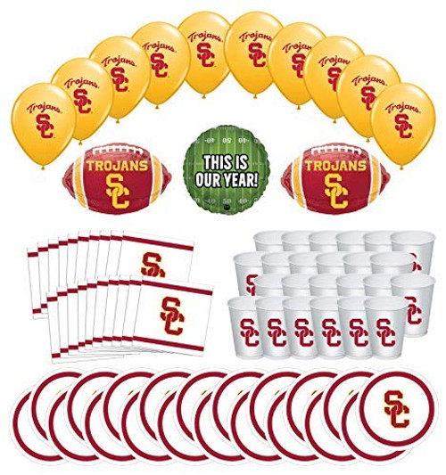 Mayflower Products USC Trojans Football Tailgating Party Supplies for 20 Guest and Balloon Bouquet Decorations Mayflower Products USC Trojans Football Tailgating Party Supplies for 20 Guest and Balloon Bouquet Decorations