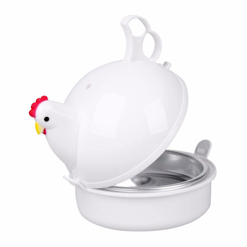 Egg Steamer 4 Eggs Electric Egg Cooker Chicken-shaped Egg Cooker Microwave Egg Cooker,Safe Kitchen Egg Boiler Steamer Gadgets