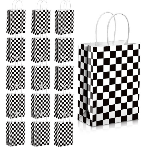 Epakh 16 Pieces Checkered Racing Treat Bags Race Car Party Favors Bag with Handles Black and White Checkered Racing Flag Candy Bags Goodie Bags for Race Car Themed Birthday Party Supplies Epakh 16 Pieces Checkered Racing Treat Bags Race Car Party Favors Bag with Handles Black and White Checkered Racing Flag Candy Bags Goodie Bags for Race Car Themed Birthday Party Supplies