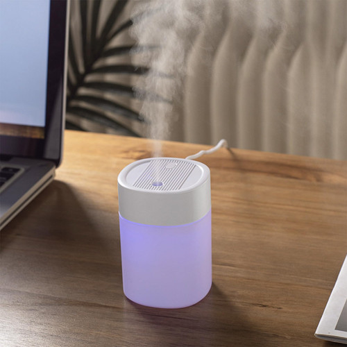 LADIGASU USB Humidifier, Mini Humidifier For Desk With The Colorful Light Effect Lights Automatically Change Quiet Cool Mist Humidifier Plants Easy To Clean For Traveling Bedroom Office