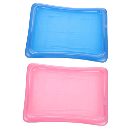 RUNROTOO 2pcs Water Inflatable Tray Bathtub Tray Ice Buckets for Parties Inflatable Ice Crawfish Trays Tub Tray for Bathtub Inflatable Beverage Drink Holder Food Tray Salad Pool PVC Freezer