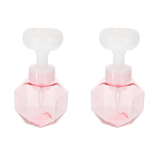 Cabilock 2pcs flower sparkling bottle refillable facial bottle Bubble Maker Foamer clear plastic empty bottles face foam Foaming Bottle hand subject petg liquid travel cup