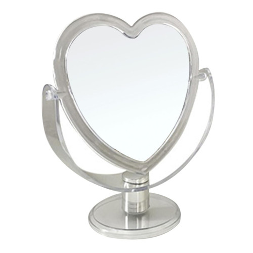 Beatifufu 1pc Vanity Mirror Vintage Mirror Heart Decor Desk Mirror Double- Sided Mirror Lightweight Mirror Heart- Shaped Cosmetic Mirror Portable Mirror Miss Acrylic Dressing Table