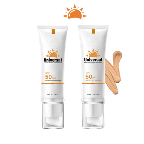 Tinted Sunscreen for Face, Protector Solar Con Color, Tinted Sunscreen, Universal Protector Solar SPF 50, No Sticky Refreshing Non And Does Not Harm Residue for All Skin Type and UV Defense (2 pcs)
