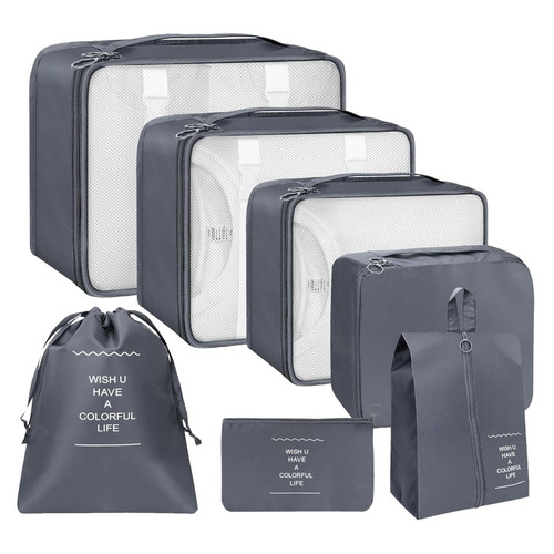 Packing Cubes for Travel,Luggage Organizer Bags,Packing Cubes for Carry On Suitcase,Travel Cubes for Luggage, Portable?Foldable Lightweight Suitcase Organizer Bags 7 Set (Grey) Packing Cubes for Travel,Luggage Organizer Bags,Packing Cubes for Carry On Suitcase,Travel Cubes for Luggage, Portable?Foldable Lightweight Suitcase Organizer Bags 7 Set (Grey)