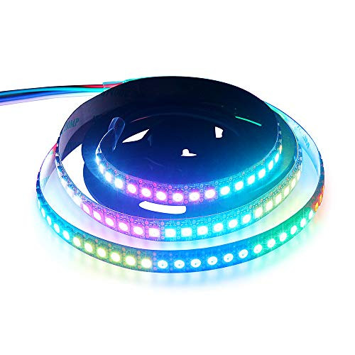 WS2815 (12V WS2812B) LED 1M 144 Pixels Aclorol Individual Addressable 5050 RGB LED Flex Strip Light Non-Waterproof Black PCB DC 12V