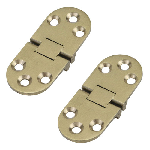 T Tulead Solid Brass Folding Hinges Decorative Folding Flip Top Hinges Butler Tray Hinge 2.83"×1.18" Sewing Machine Table Flip Top Hinges 2-Pack