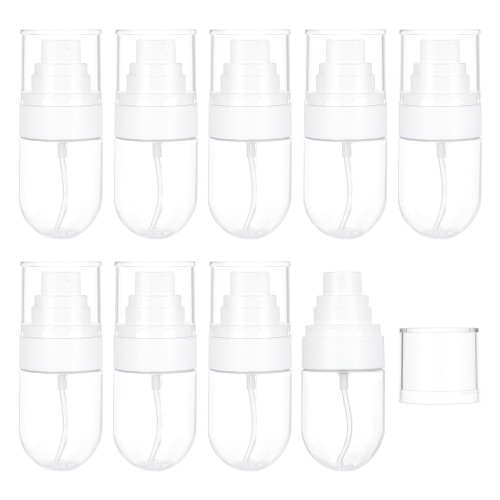 BENECREAT 10pcs 30ml(1 oz) Fine Mist Spray Bottles, Refillable Travel Spray Bottle Clear Plastic Spray Bottle for Perfume, Essential Oils, Toners, Cosmetics