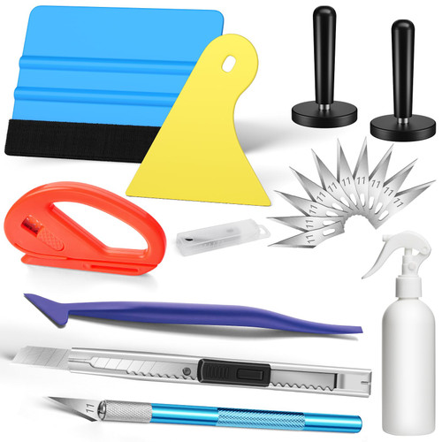 DIYSELF Window Tint Kit, 19 Pcs Vinyl Wrap Tool Kit, Professional Car Wrap Kit, Window Tint Tools with Squeegee, Tint Kit for Cars, Glass, and Wallpapers, Car Wrap Kit, Window Film Application Kit