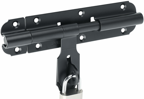 Alise Slide Bolt Gate Latch,Padlock Latches Heavy Duty Barrel Bolts Safety Door Lock,Double Sided Gate Hardware for Fence Gate,6 Inch Solid Stainless Steel Black Latches,MCX1000B-6C