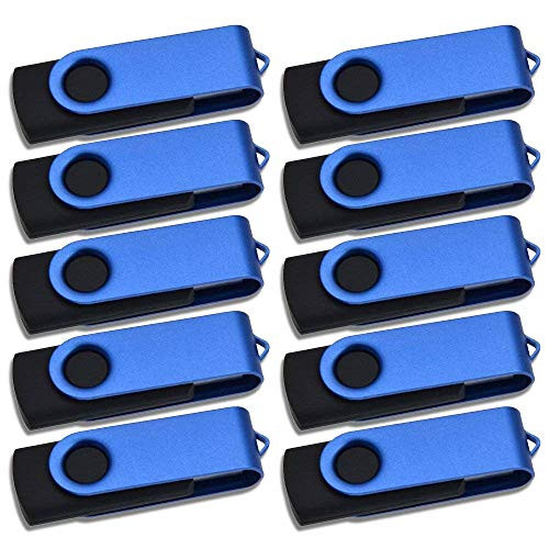 USB Flash Drive Bulk 20 Pack 256MB Thumb Drives Small Capacity USB 2.0 Memory Stick Kepmem Blue Swivel Pen Drive Portable Jump Drive for Small Files Data Storage