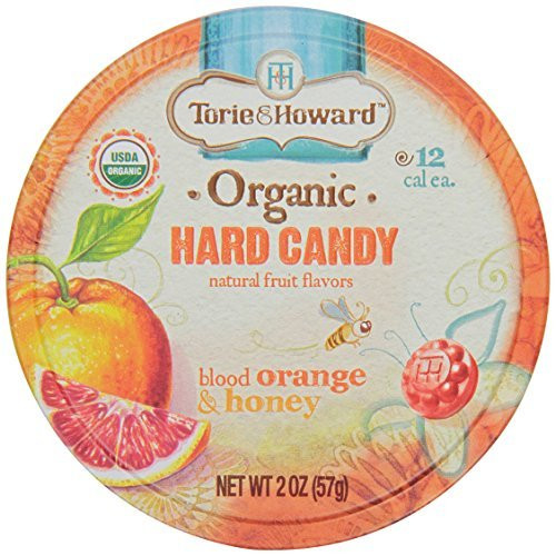 Torie and Howard Organic Hard Candy Tin, Blood Orange and Honey, 2 Ounce (Pack of 2)