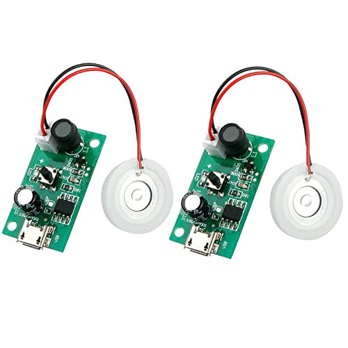 Atomization Disc, 5V Module USB Humidifier Atomization Plate Circuit Board Atomization Module with Timing Switch 20mm 110KHz Mist Atomizer DIY Humidifier with PCB 5V for Home for Family (2)