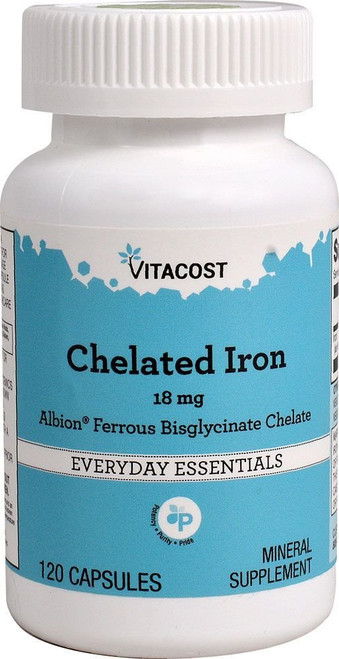 Vitacost Ferrochel Iron - 18 mg - 120 Capsules