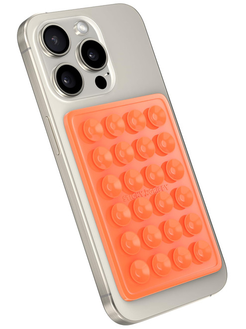 StickyGrippy Suction Phone Case Mount, Silicon Adhesive Phone Accessory for iPhone and Android, Hands-Free Fidget Toy Mirror Shower Phone Holder, Tiktok Videos and Selfies (Orange) StickyGrippy Suction Phone Case Mount, Silicon Adhesive Phone Accessory for iPhone and Android, Hands-Free Fidget Toy Mirror Shower Phone Holder, Tiktok Videos and Selfies (Orange)