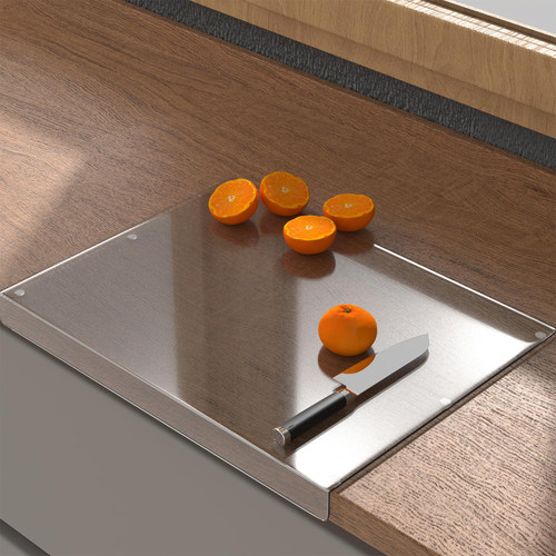 Onfrewy Acrylic Cutting Board with Counter Lip, Clear Cutting Board for Countertop, Non-Slip Transparent Cutting Board for Kitchen Counter Protector, Kitchen Gadgets Gifts (16x12 In)