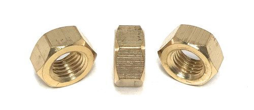 5/16-24 Brass Finished Hex Nuts - Solid Brass Fine Thread Hex Nuts (25 Pieces)