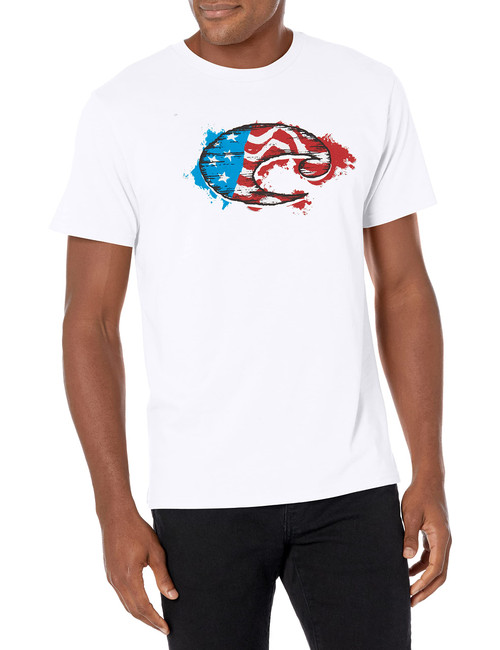 Costa Del Mar Men's Woodcut Logo, White, L