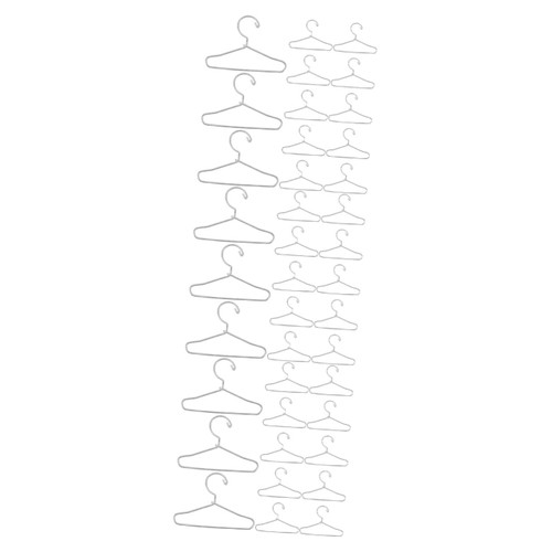 HEMOTON 60 Pcs Mini Hanger Models Clothes Hanger Miniature Hangers Small Dolls Hanger Doll Clothing Hangers Doll Wardrobe Hangers Metal Doll Hangers Iron Small House Wooden