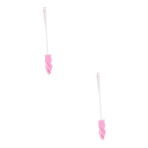 NIYANGLE 2pcs Water Bottle Cleaner Brush Feeder Bottle Brush Mam Bottle Brush Gadget Glassware Cleaning Brush Pink Cup Bottle Brush Bottle Cleaning Brush Cup Brush Long Handle Cleaning Ball