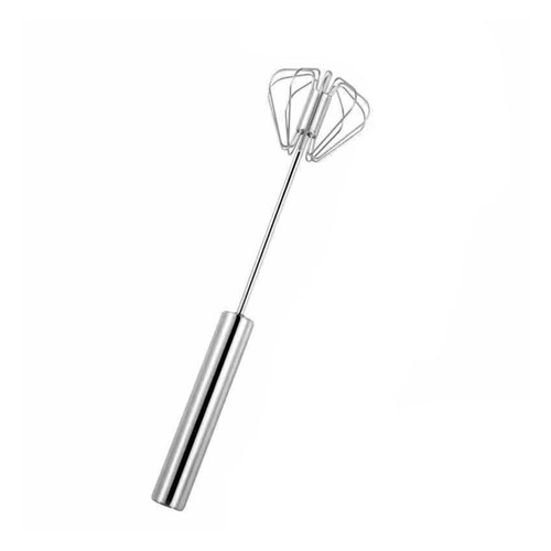 Semi-automatic Egg Beater?304 Stainless Steel Egg Whisk?Manual Hand Mixer Self Turning Egg Stirrer Kitchen Accessories Egg Tools (Color : 7 * 27CM)