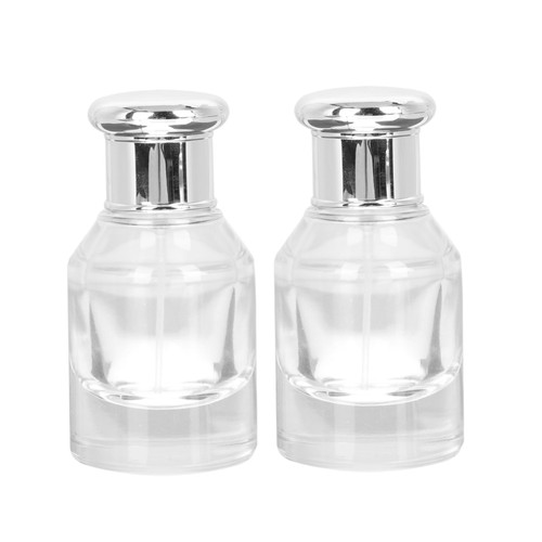 VOSAREA 2pcs Perfume Spray Bottle Clear Spray Bottle Empty Cosmetics Sprayer Bottles Glass Perfume Mister Terrarium Glass Craft Sub Bottle Travel Essential Oil Aluminum Alloy Blush
